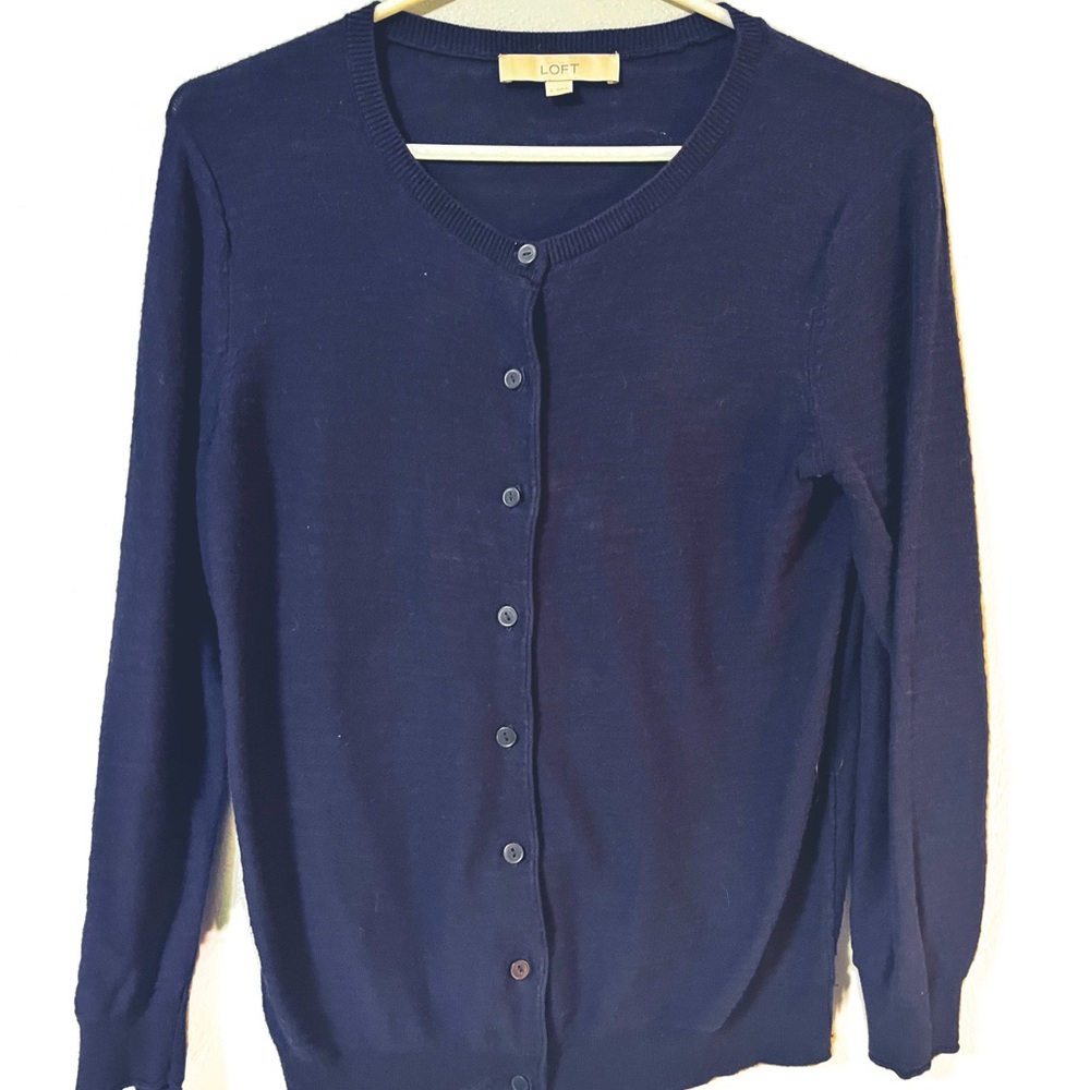 Ann Taylor Loft Cardigan in Navy